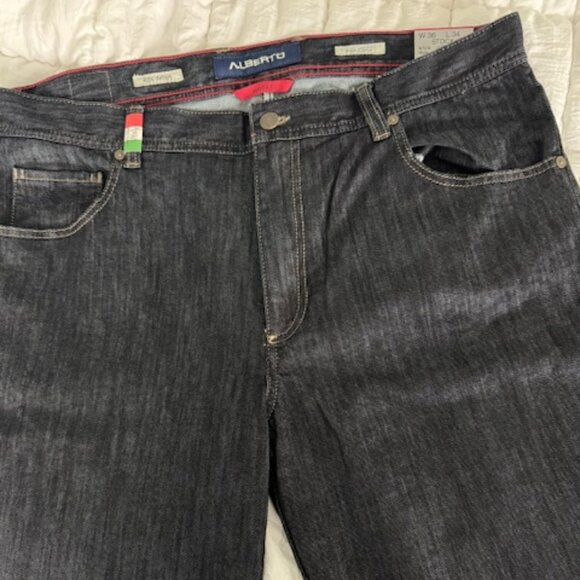 Alberto STONE JERSEY DENIM DARK INDIGO Jeans - Picture 2 of 7